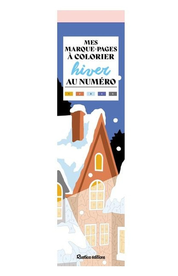 Mes marques-pages à colorier au numéro : Hiver