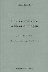 Correspondance à Maurice Rapin