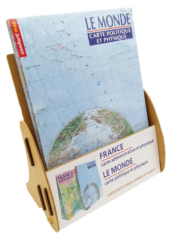 Display 5 * monde 1/31.000.000 carte politique et physique (format xxl, laminee) - flash vidéo