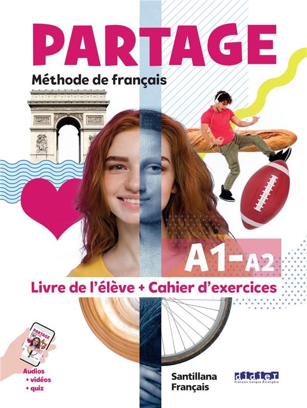 Partage a1/a2 - livre + cahier - santillana
