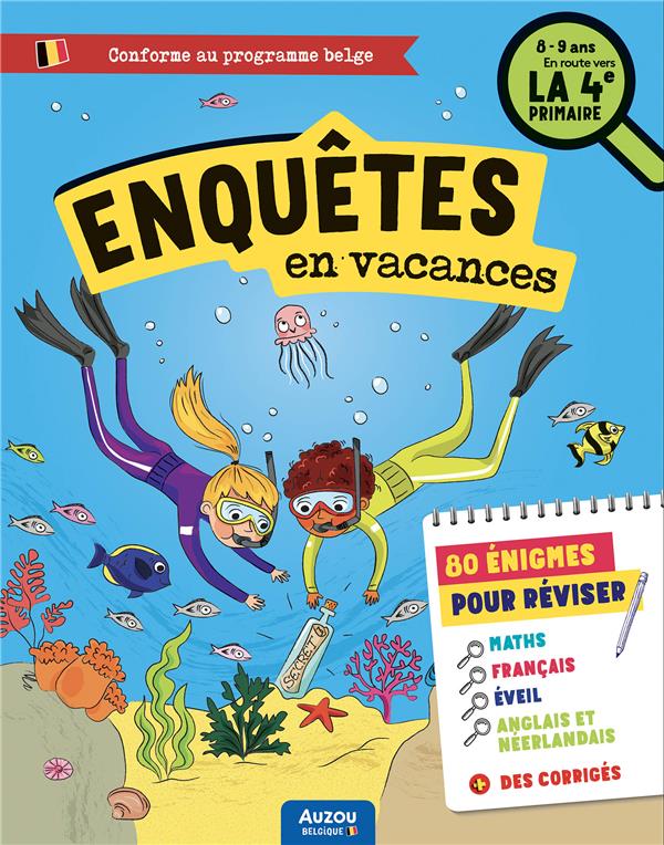 Cahier de vacances : enquêtes en vacances ; en route vers la 4e primaire - flash vidéo