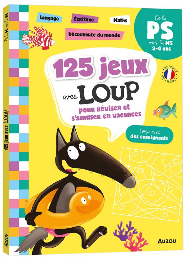 Cahier de vacances : 125 jeux avec Loup pour réviser et s'amuser en vacances ; de la PS à la MS - flash vidéo