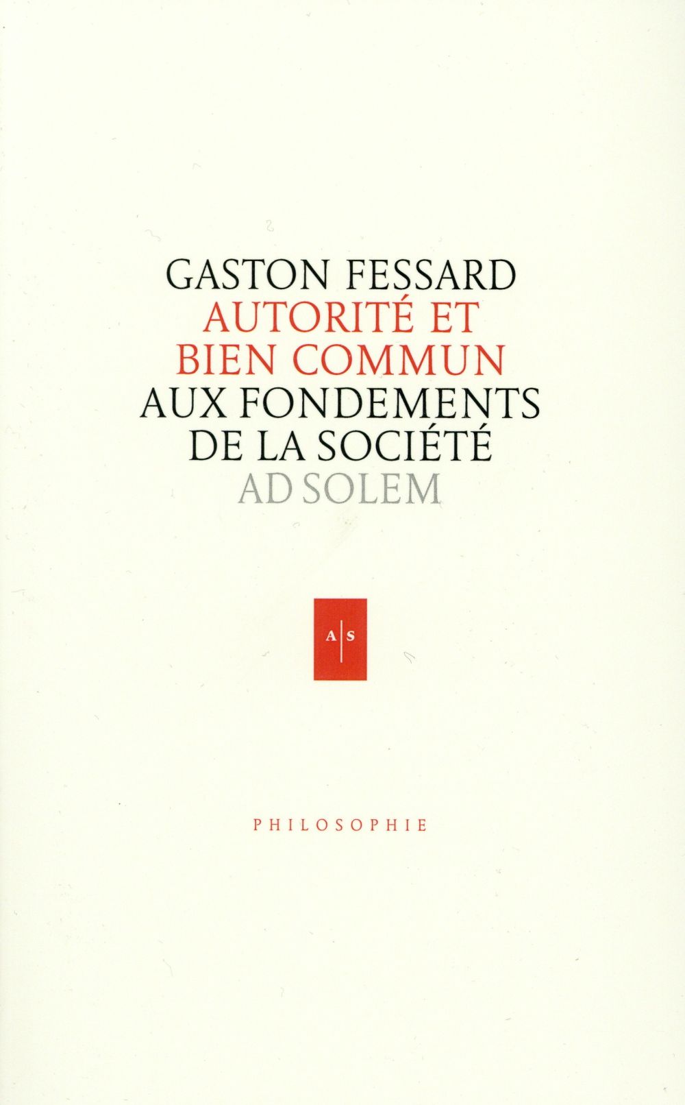Autorité et bien commun
