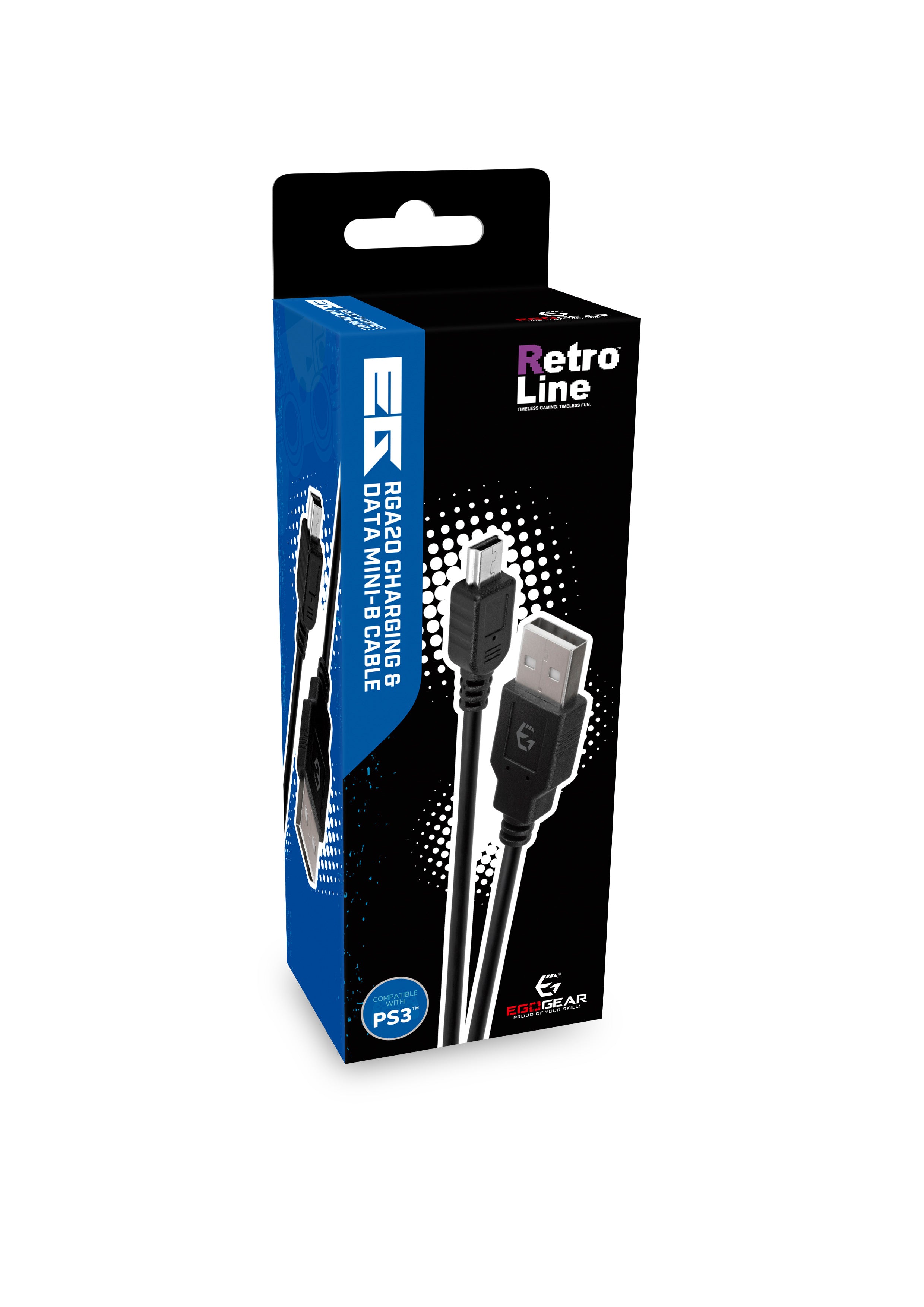 EgoGear - Câble Mini-B de charge et de transfert RGA20 Noir pour PS3