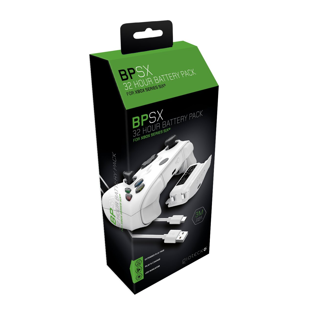 Gioteck - Pack de batterie BPSX blanc pour Xbox Series - flash vidéo