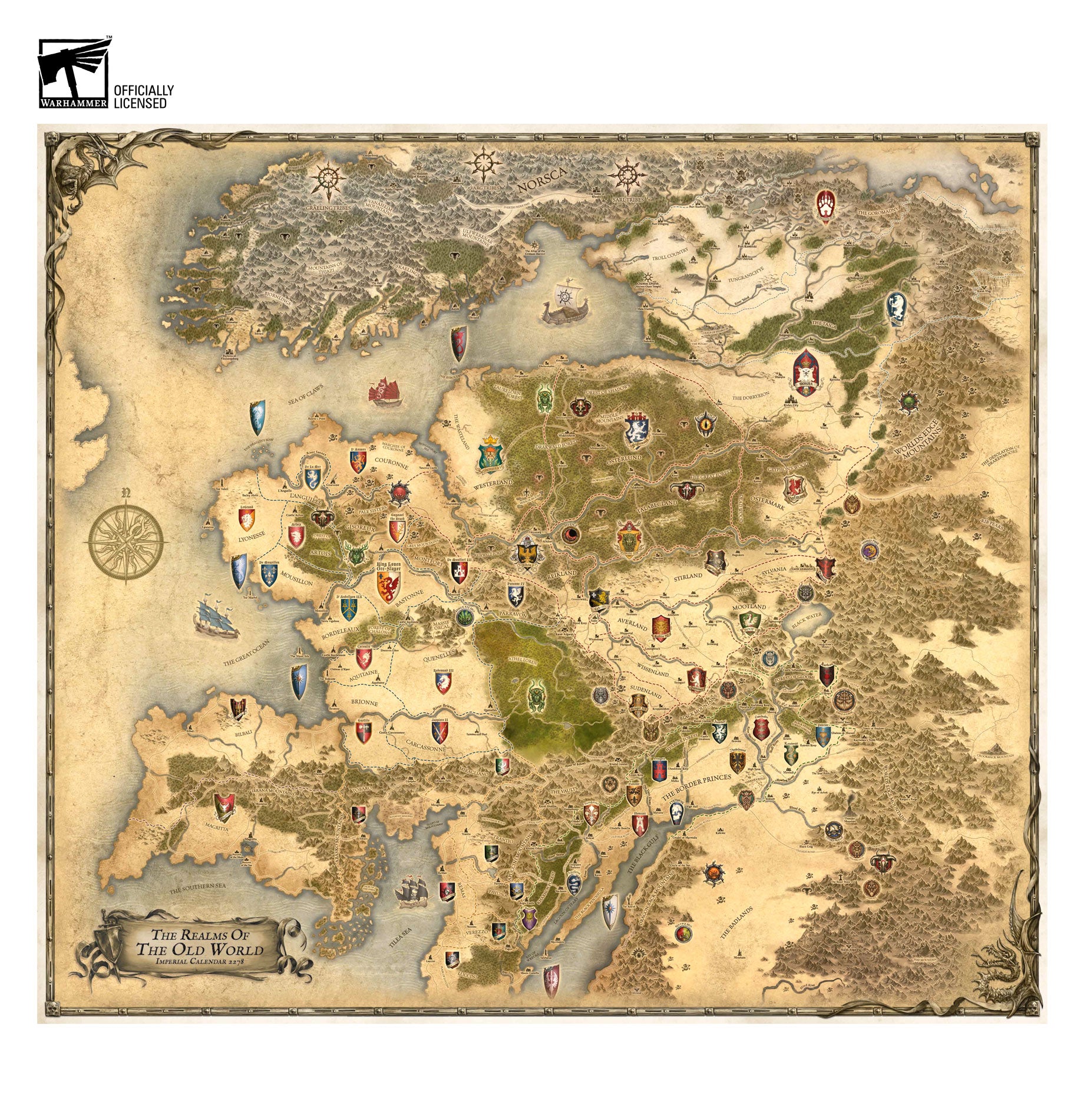 Carte du Vieux Monde – An 2278 du Calendrier Impérial