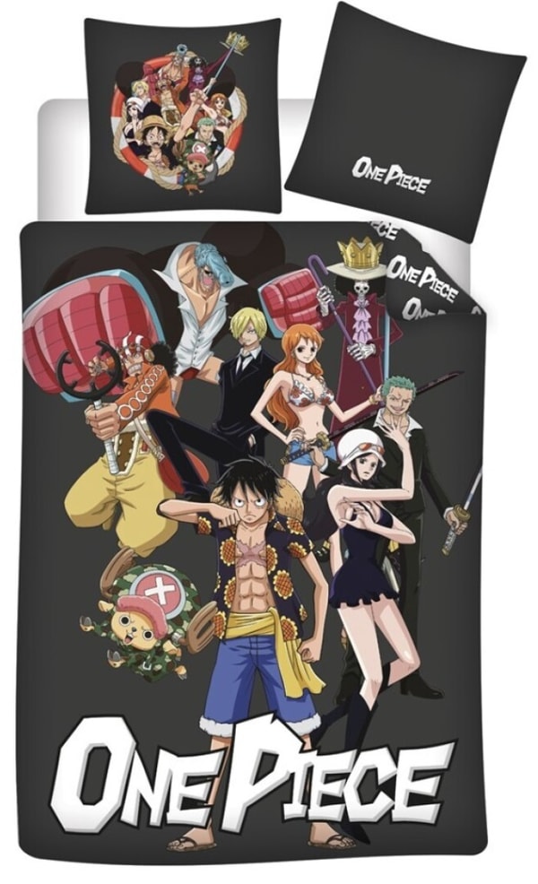 One Piece - Housse de couette en microfibre Équipage (140x200cm + 63x63cm) - flash vidéo