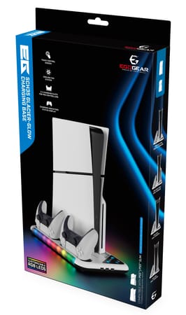 EgoGear - SCH35 - Base de recharge Glacier-Glow pour PS5 et PS5 Slim