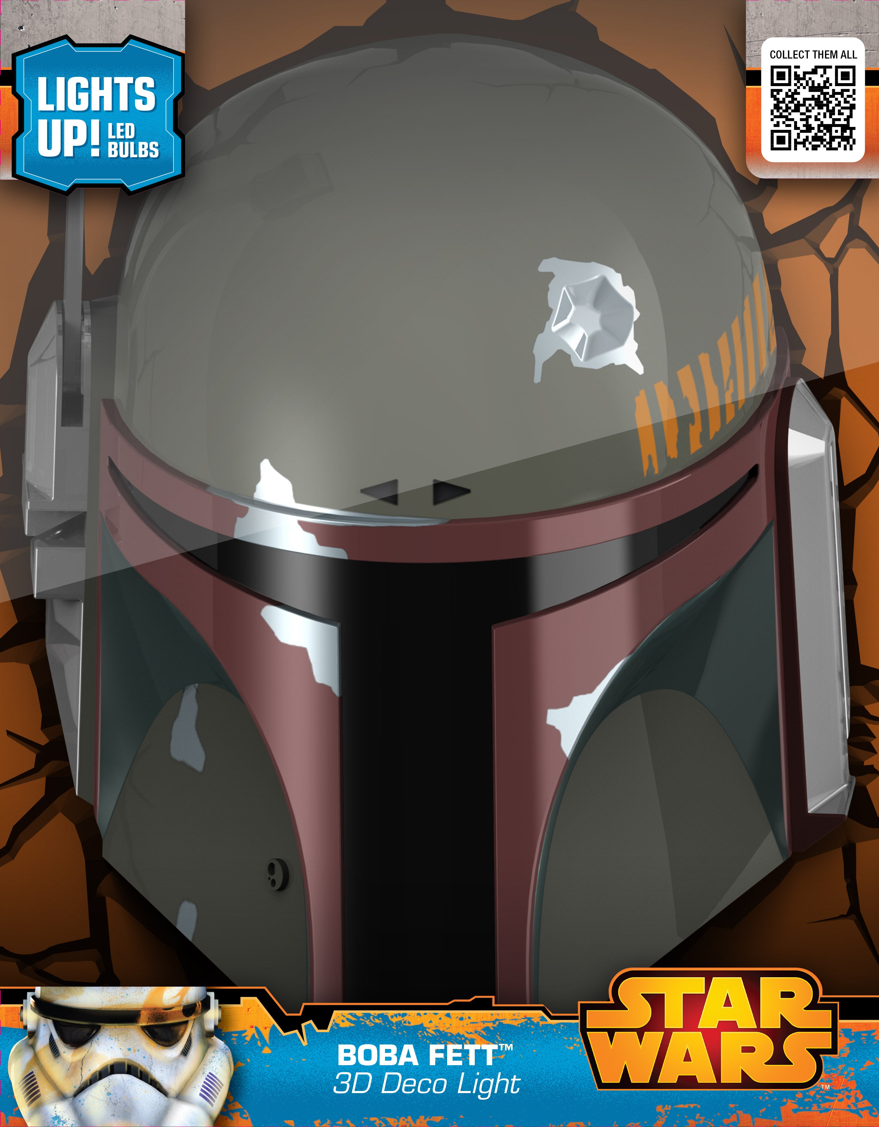 Star Wars 3D Light FX Boba Fett Head