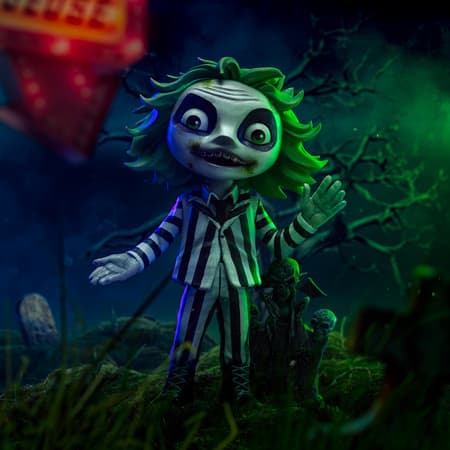 Iron Studios - MiniCo - Beetlejuice Beetlejuice - Beetlejuice Statue 13cm - flash vidéo