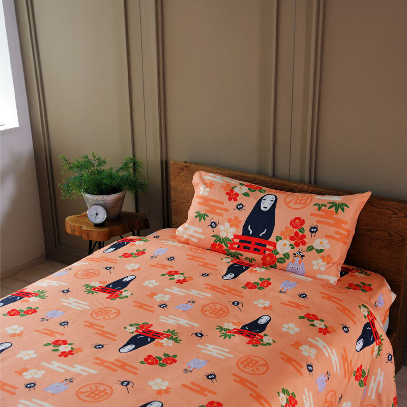 Ghibli - Le Voyage de Chihiro - Couvre-lit Natsu No Face avec des fleurs