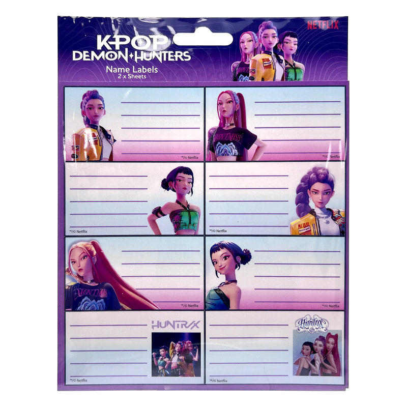 K-Pop Demon Hunters - Étiquettes nominatives : 2 feuilles / 16 étiquettes