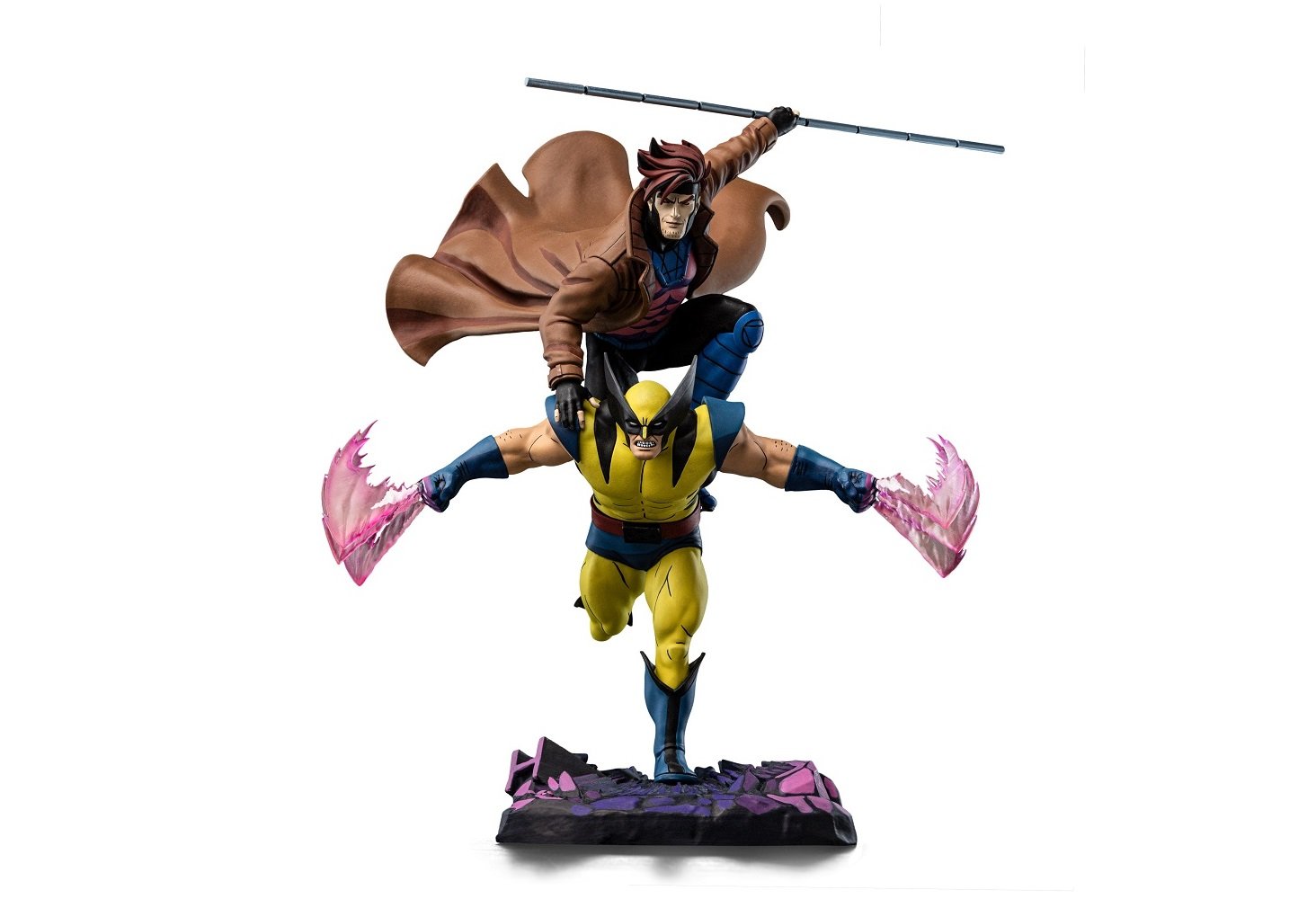Iron Studios - Deluxe Art Scale 1/10 - Marvel - X-Men ’97 - Gambit et Wolverine Statue 29cm - flash vidéo