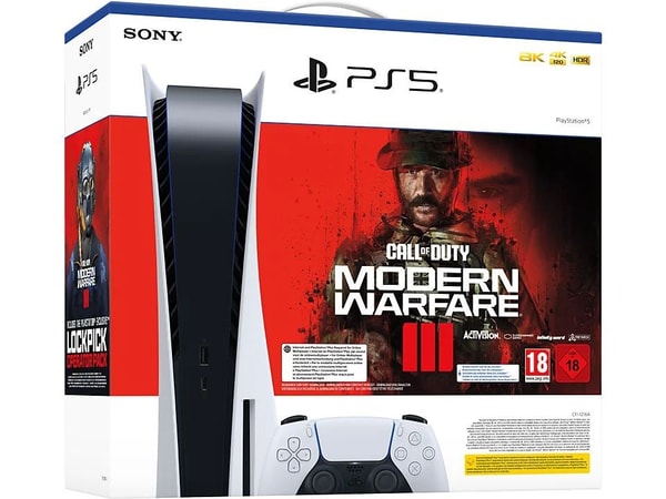 PlayStation 5 White + Call of Duty: Modern Warfare III Voucher - flash vidéo