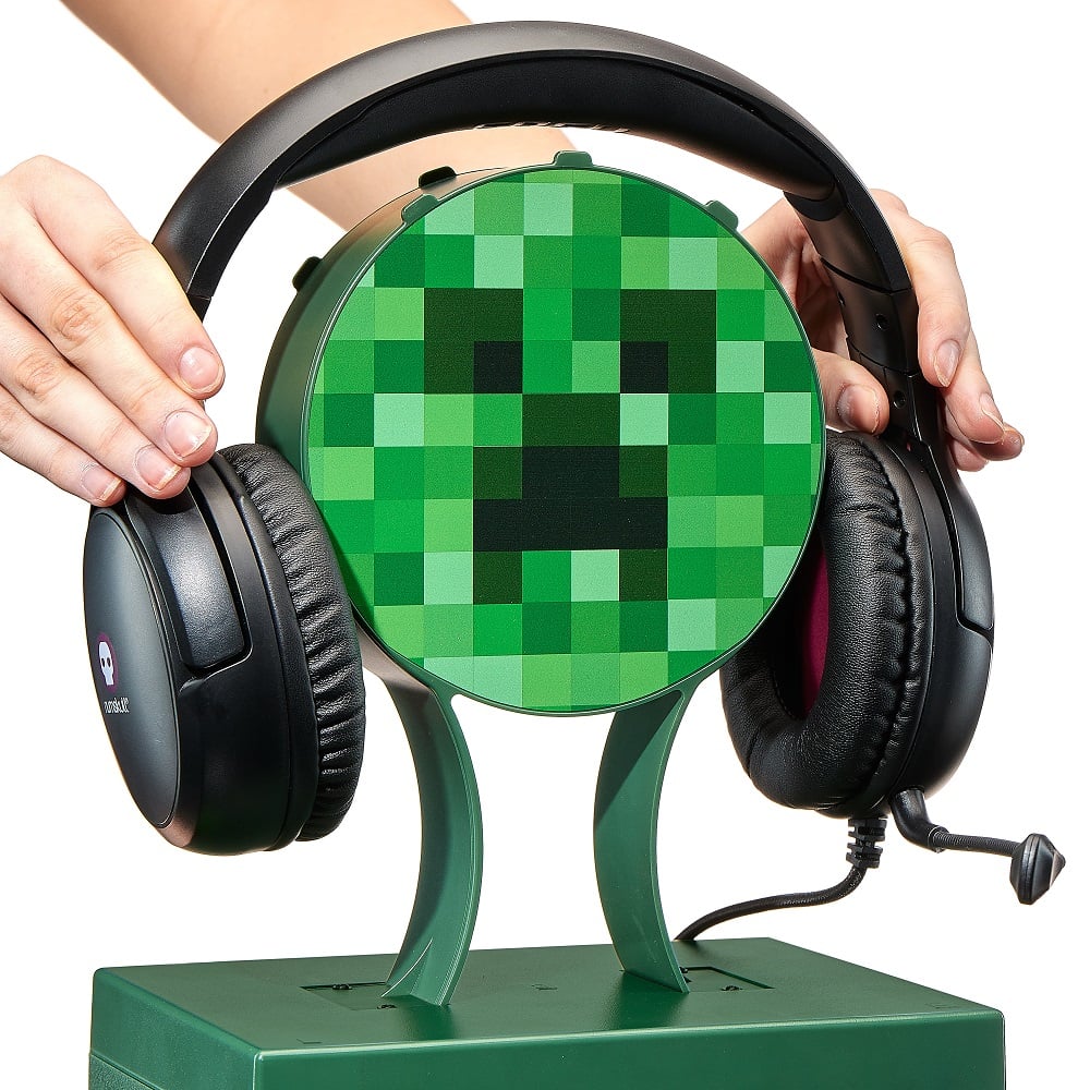 Numskull - Minecraft - Meuble de rangement de jeux inspiré du Creeper pour 4 manettes - 10 jeux - 1 casque - flash vidéo