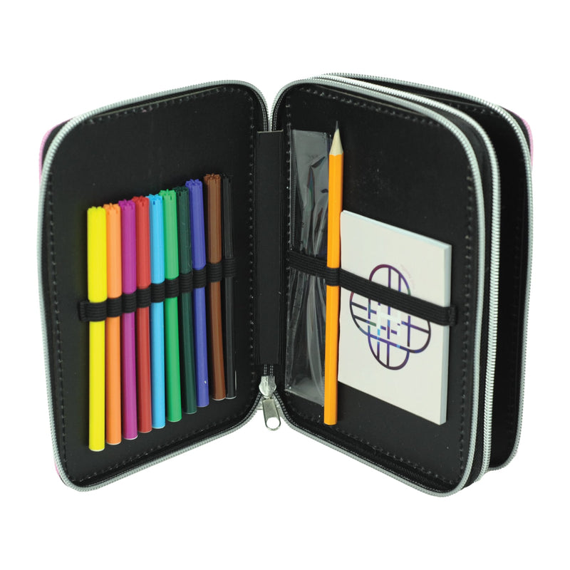 K-Pop Demon Hunters - Trousse à crayons dotée de deux fermetures éclair
