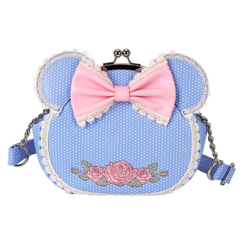 Loungefly: Disney - Minnie "Floral and Lace Kisslock" Crossbody Bag