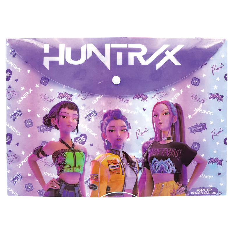 K-Pop Demon Hunters - Pochette en plastique avec bouton format A4
