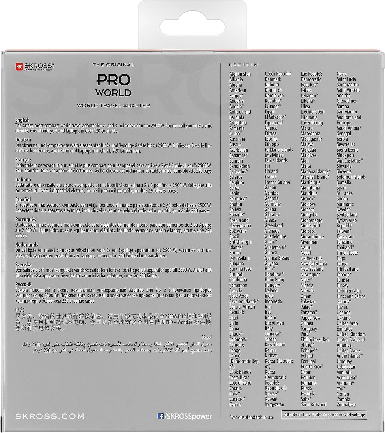 Skross World Travel Adapter Pro World - flash vidéo