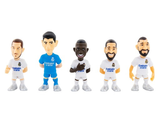 EOL Minix - Football Stars # - Pack de 5 Real Madrid (Hazard / Courtois / Benzema / Vini JR / Casemiro) - Figurines PVC 7 cm