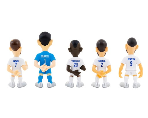 EOL Minix - Football Stars # - Pack de 5 Real Madrid (Hazard / Courtois / Benzema / Vini JR / Casemiro) - Figurines PVC 7 cm