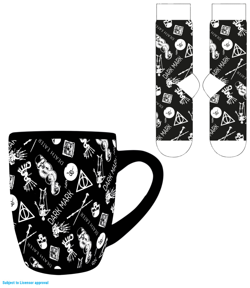Harry Potter - Coffret cadeau avec tasse 315ml et paire de chaussette EU 36-41 "Dark Mark" - flash vidéo