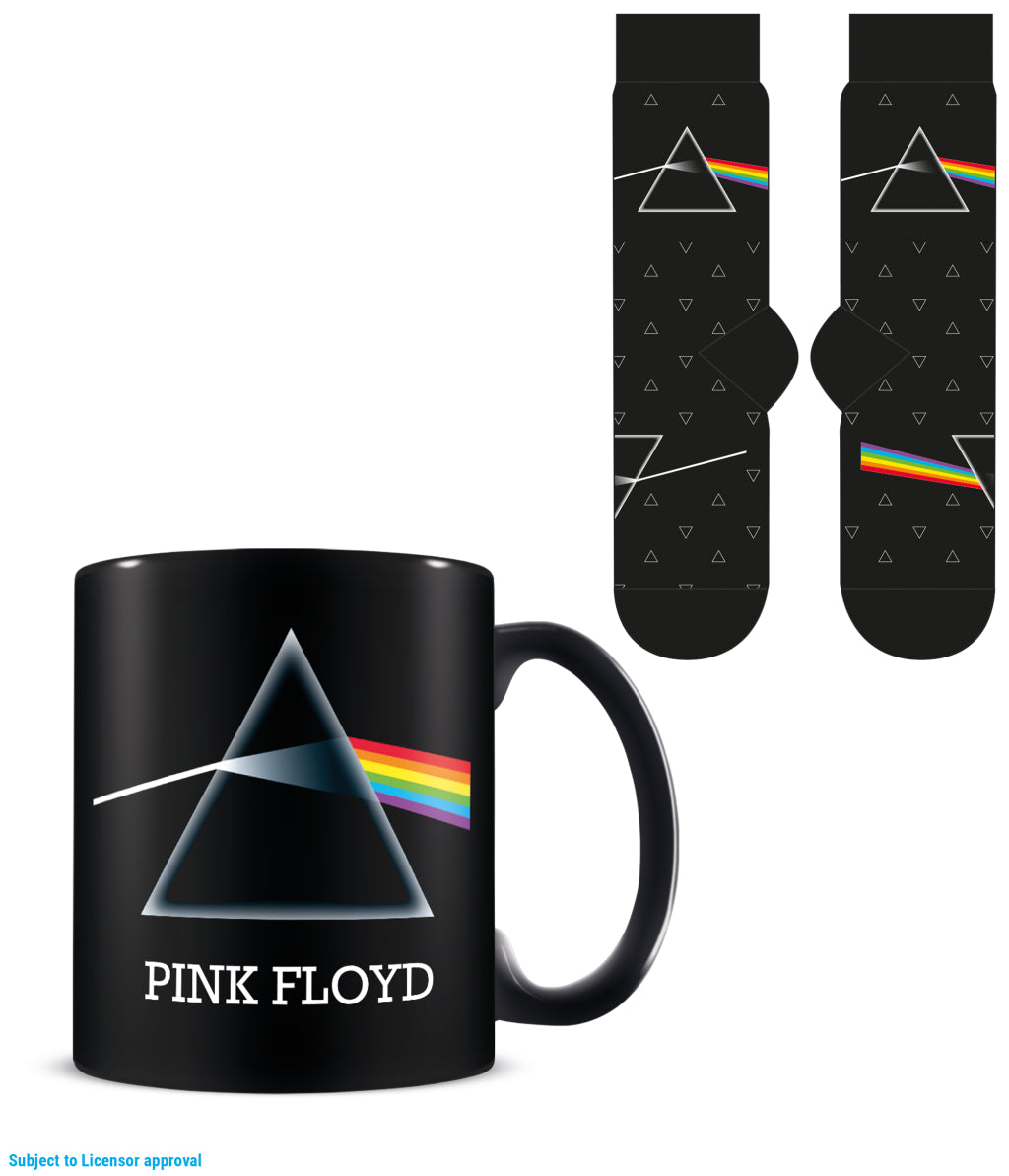 Pink Floyd - Coffret cadeau avec tasse 315ml et paire de chaussette EU 41-45 "The Dark Side of the Moon"