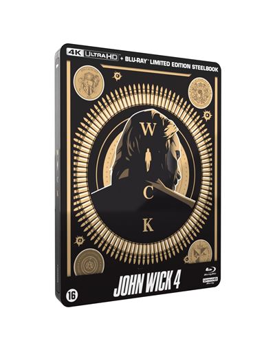 John Wick 4 - Édition SteelBook - Blu-Ray 4k Ultra HD + Blu-Ray - flash vidéo