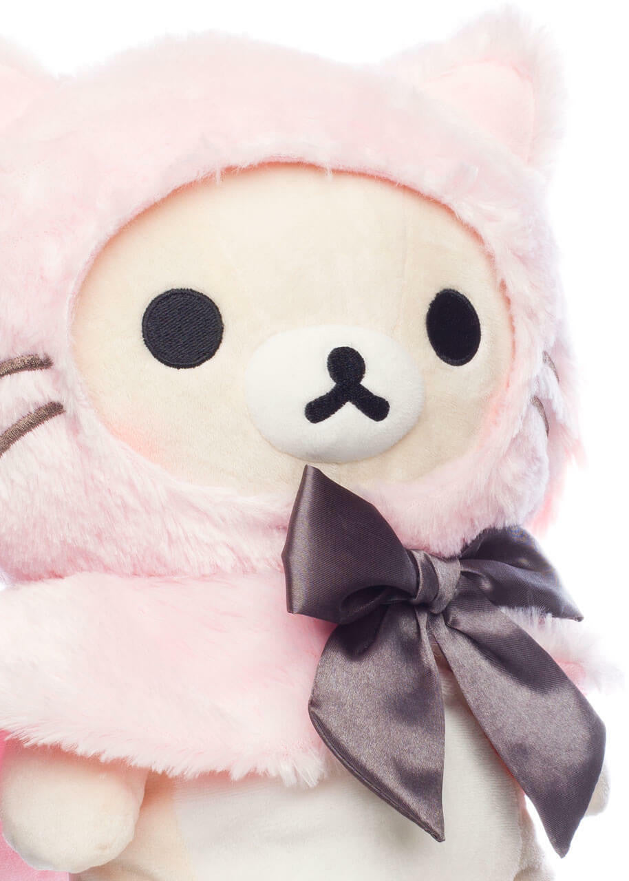 Korilakkuma - Peluche "Costume Chat Rose" Medium 34cm - flash vidéo