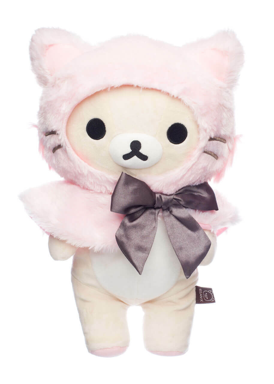 Korilakkuma - Peluche "Costume Chat Rose" Medium 34cm - flash vidéo