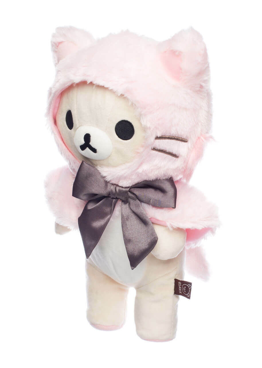 Korilakkuma - Peluche "Costume Chat Rose" Medium 34cm - flash vidéo