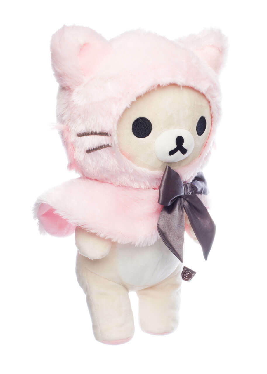 Korilakkuma - Peluche "Costume Chat Rose" Medium 34cm - flash vidéo