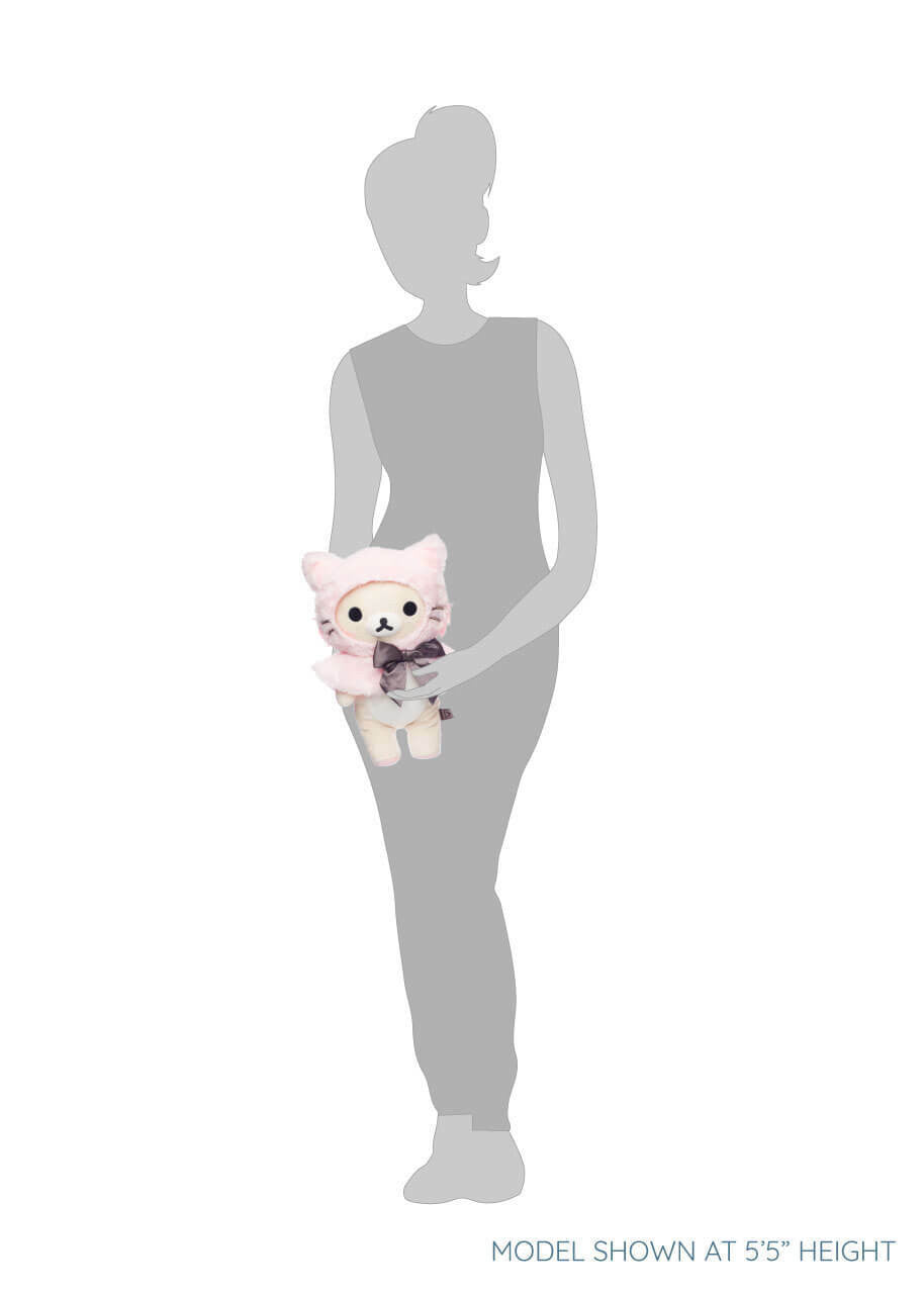 Korilakkuma - Peluche "Costume Chat Rose" Medium 34cm - flash vidéo