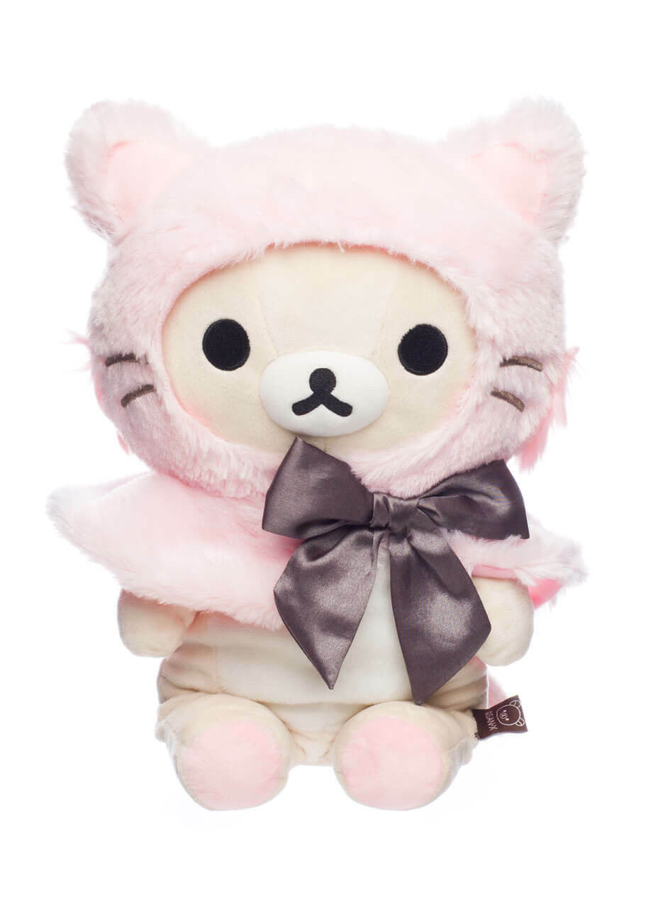 Korilakkuma - Peluche "Costume Chat Rose" Medium 34cm - flash vidéo