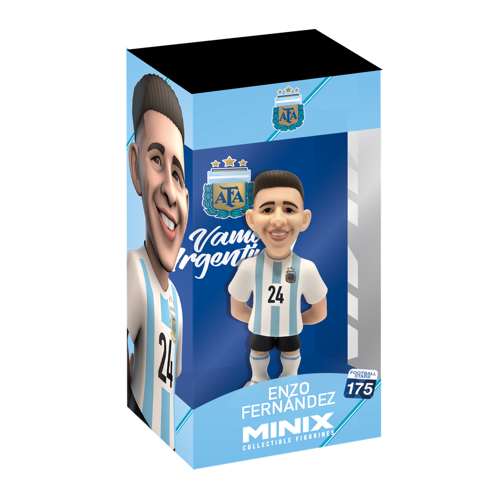 Minix - Football Stars #175 - Argentine - Enzo Fernandez 24 - Figurines PVC 12 cm - flash vidéo