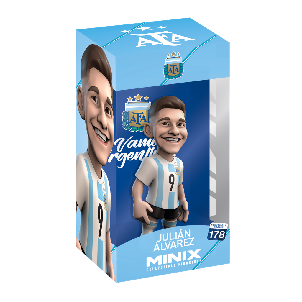 Minix - Football Stars #178 - Argentine - Julian Alvarez 9 - Figurines PVC 12 cm - flash vidéo