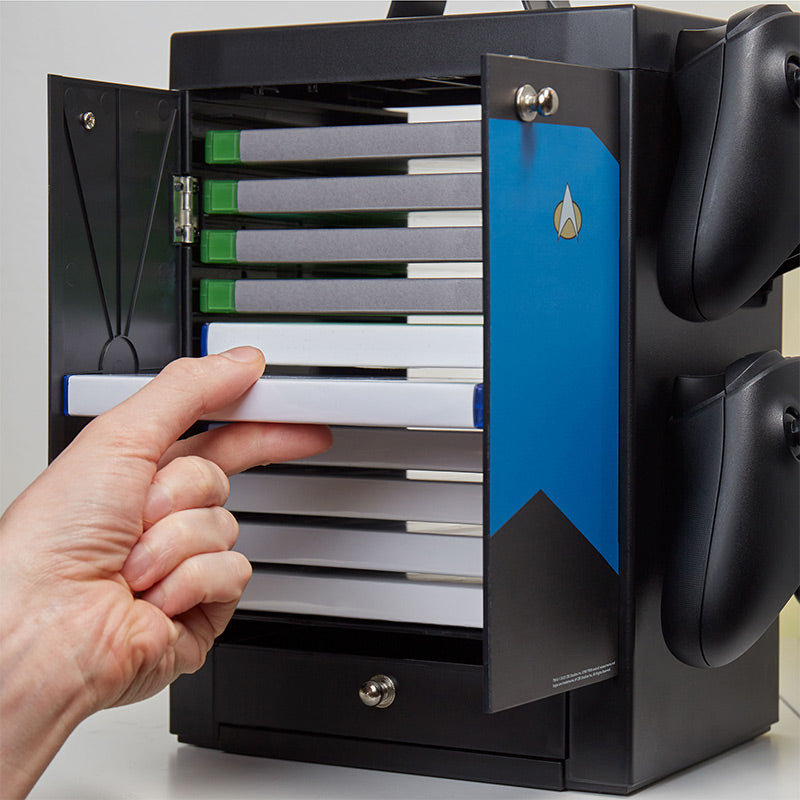 CBS - Meuble de rangement officiel Star Trek Bleu pour gamer - flash vidéo