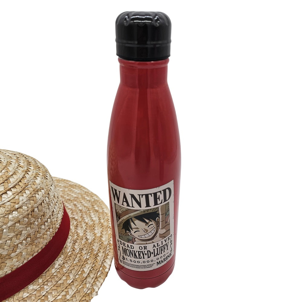 One Piece - Bouteille d'eau en métal Wanted Luffy 540ml - flash vidéo