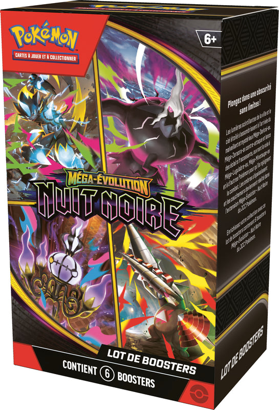 Pokémon JCC : Lot de 6 boosters Méga-Évolution - ME05 Nuit Noire