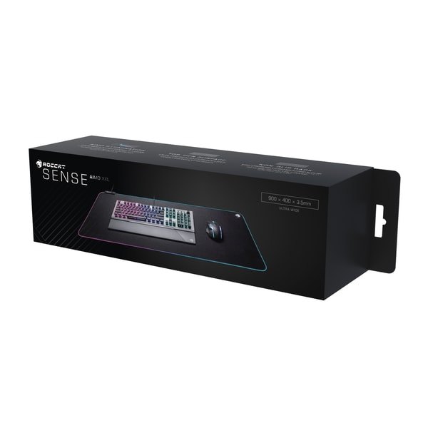 Turtlebeach - Tapis de souris de jeu à illumination RGB ultralarge Sense AIMO XXL - flash vidéo