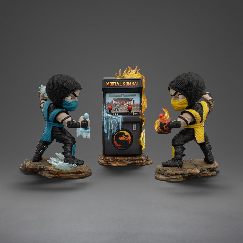 Iron Studios - MiniCo - Mortal Kombat – Scorpion vs Subzero Arcade Statue 16cm - flash vidéo