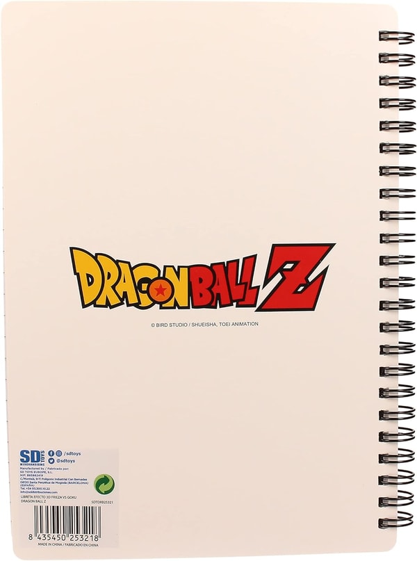 Dragon Ball Z - Carnet de notes lenticulaire Frieza vs Goku - flash vidéo