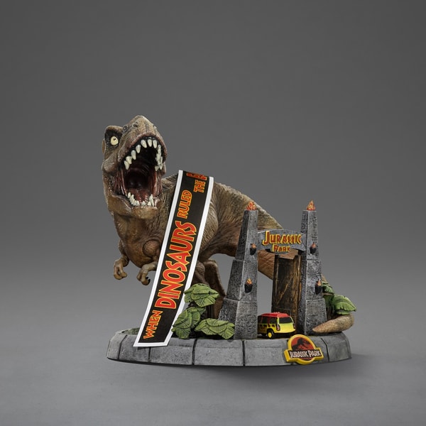 Iron Studios - MiniCo - Jurassic Park - T-Rex Deluxe Statue 15cm - flash vidéo