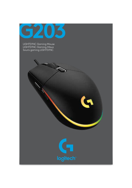 Logitech Souris de jeu G203 Lightsync Noire