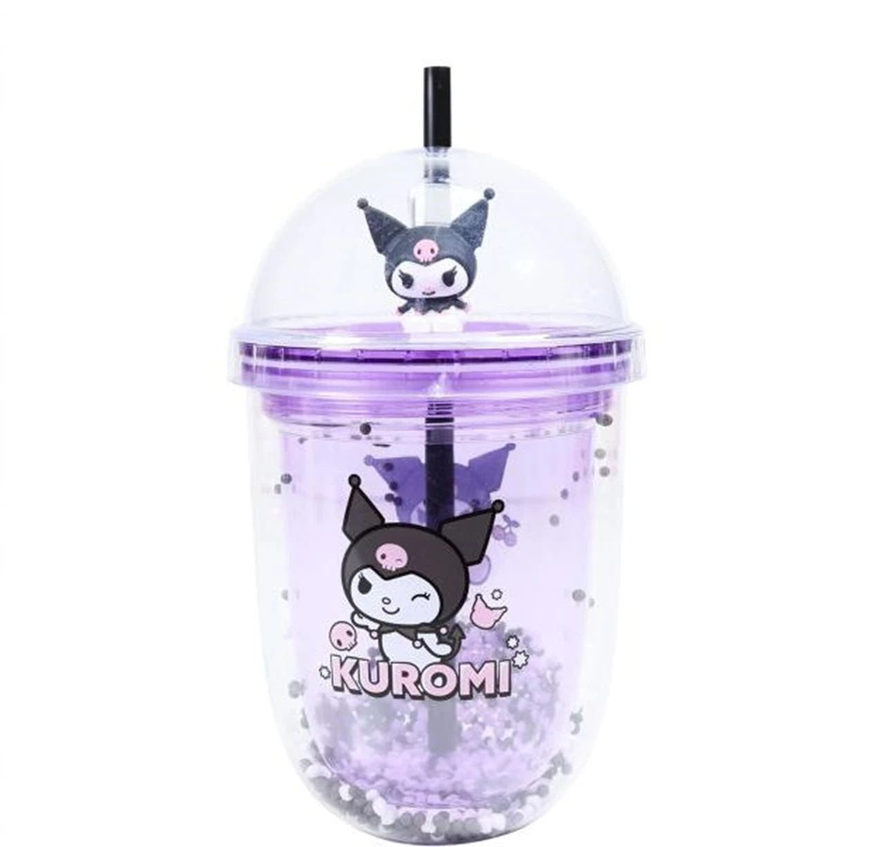 Sanrio - Mug bubble tea avec paille Kuromi