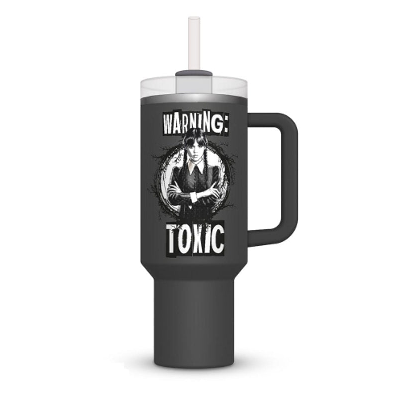 Netflix - Mercredi - Mug de voyage en acier inoxydable "Hellfire Club" 1.2L