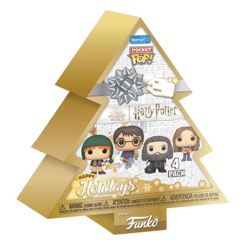 Funko Pocket Pop! 4-Pack: Harry Potter - Happy Holiday Tree Box - flash vidéo