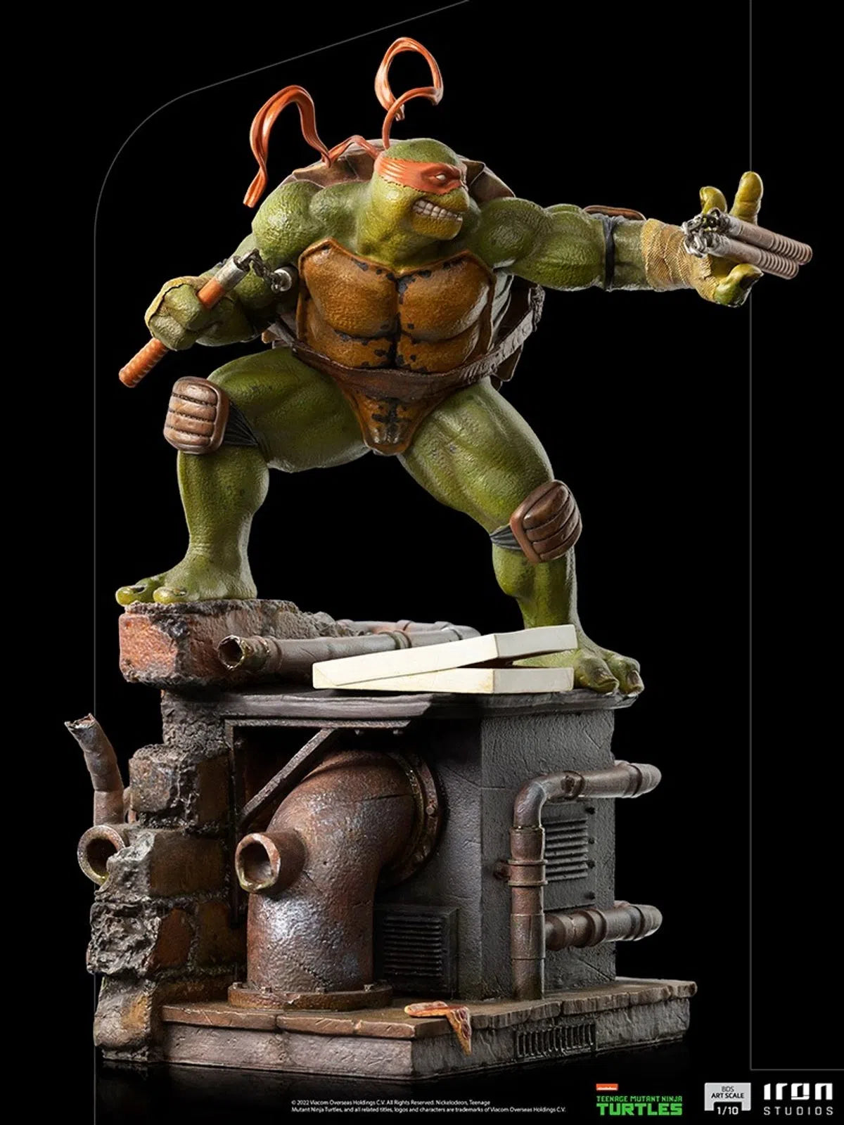 Iron Studios - BDS Arts Scale 1/10 - Teenage Mutant Ninja Turtles - Michelangelo Statue 26cm - flash vidéo