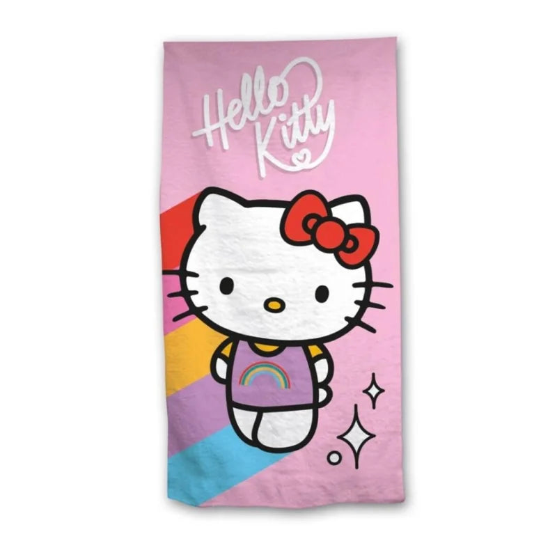 Hello Kitty - Serviette de bain 100% Polyester (70x140cm) - flash vidéo