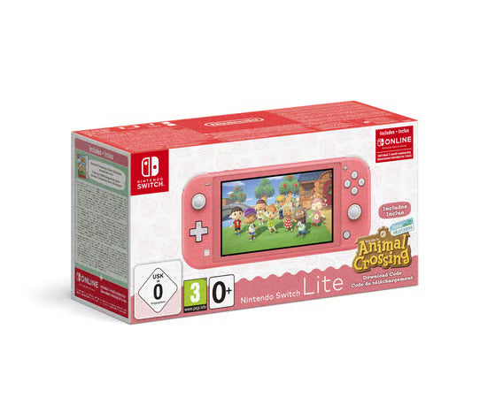 Nintendo Switch Lite Corail + Animal Crossing: New Horizons (Code-in-a-box)